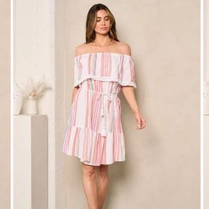 LAST TWO 💗 Women's Off The Shoulder Rooe Tie Waist.